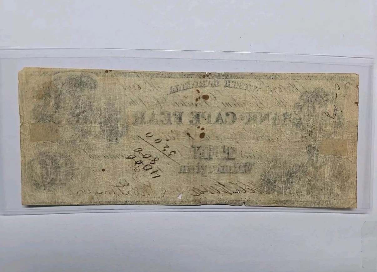 1855 Bank of Cape Fear $10 Wilmington NC Serial #6278