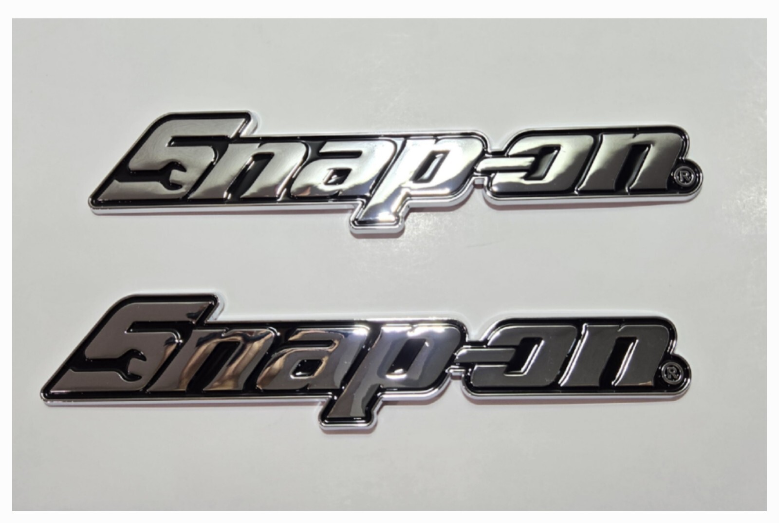 3PACK SNAP ON TOOL BOX LOGO EMBLEM Chrome Plastic Badge Decal 8" INCH NEW + GIFT