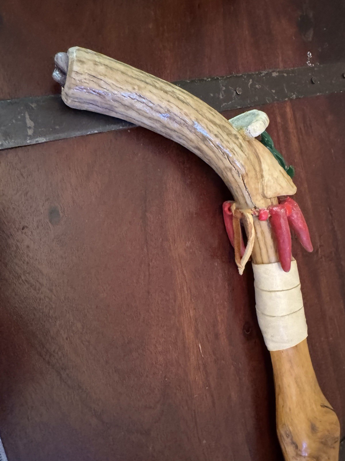 Vintage Handmade Unique Rare Indian Walking Cane Menominee Indian Tribe 41” Long