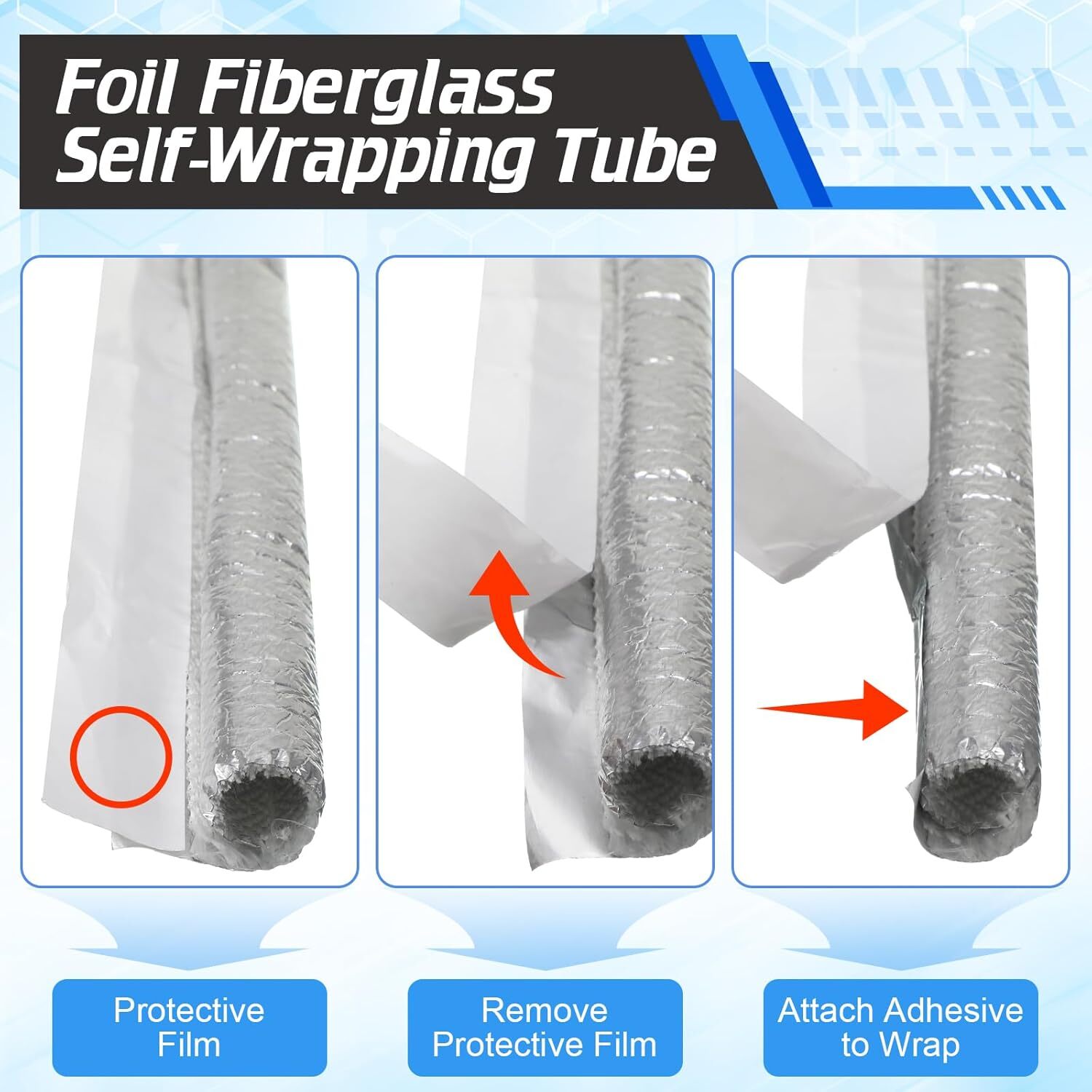 1/2"ID Adjustable Silver Wire Heat Shield For Car & Auto Wire Loom Line Cable