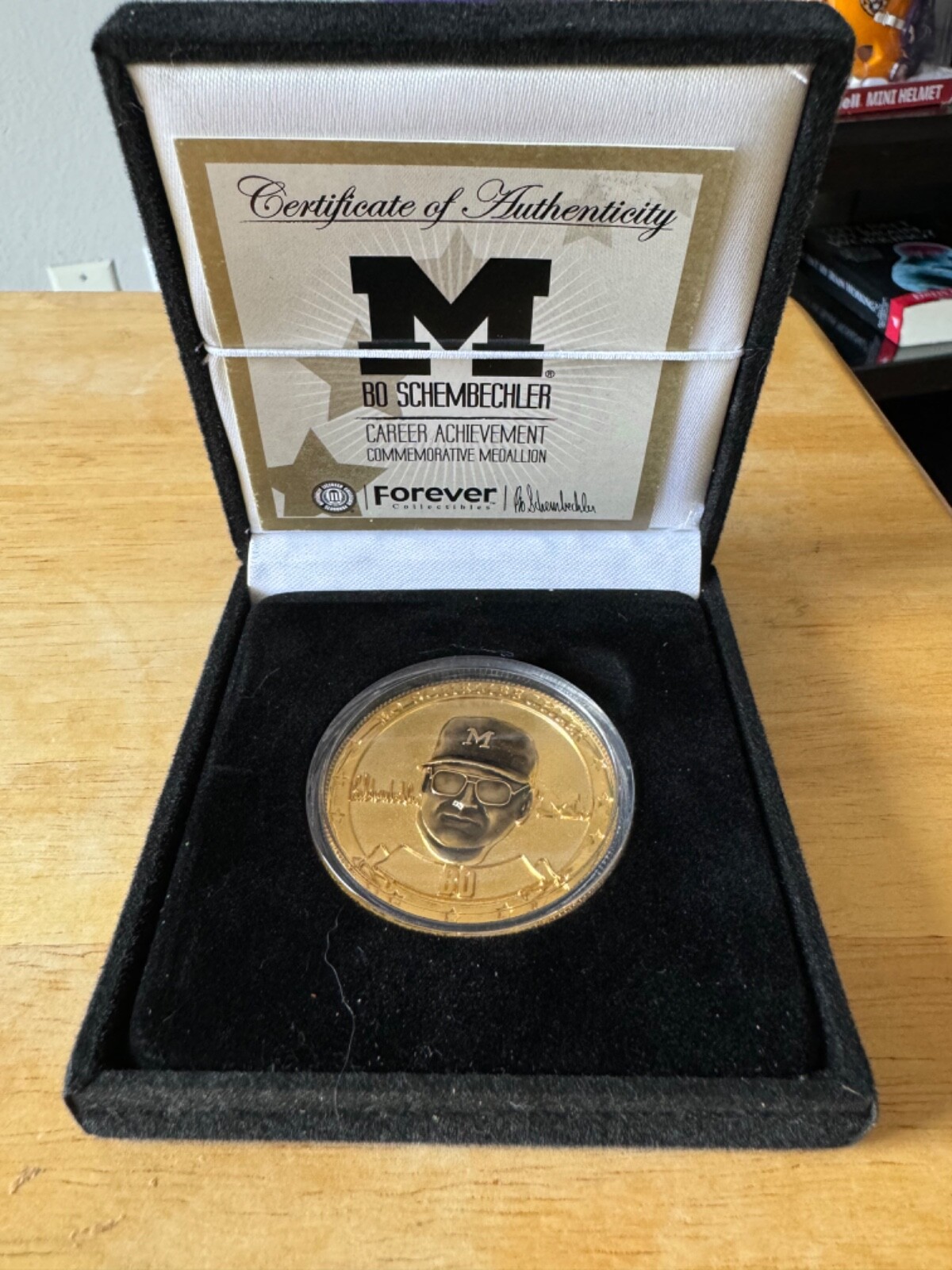 Michigan wolverines Bo Schembechler career achievement commemorative medallion