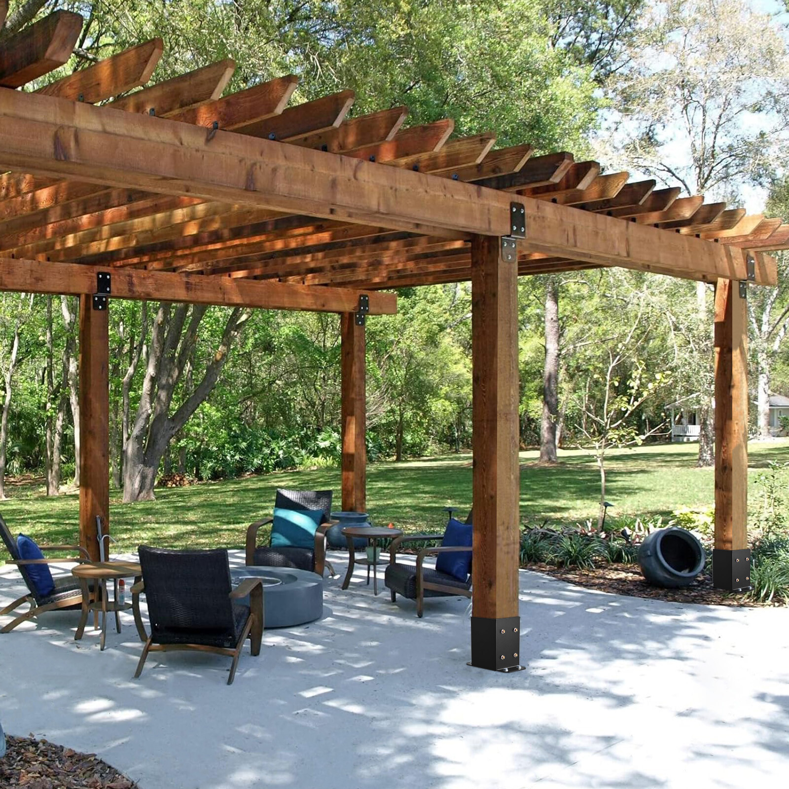 VEVOR 4 Pack 4x4 Post Base Brackets Heavy Duty Wood Post Fence Post Anchor