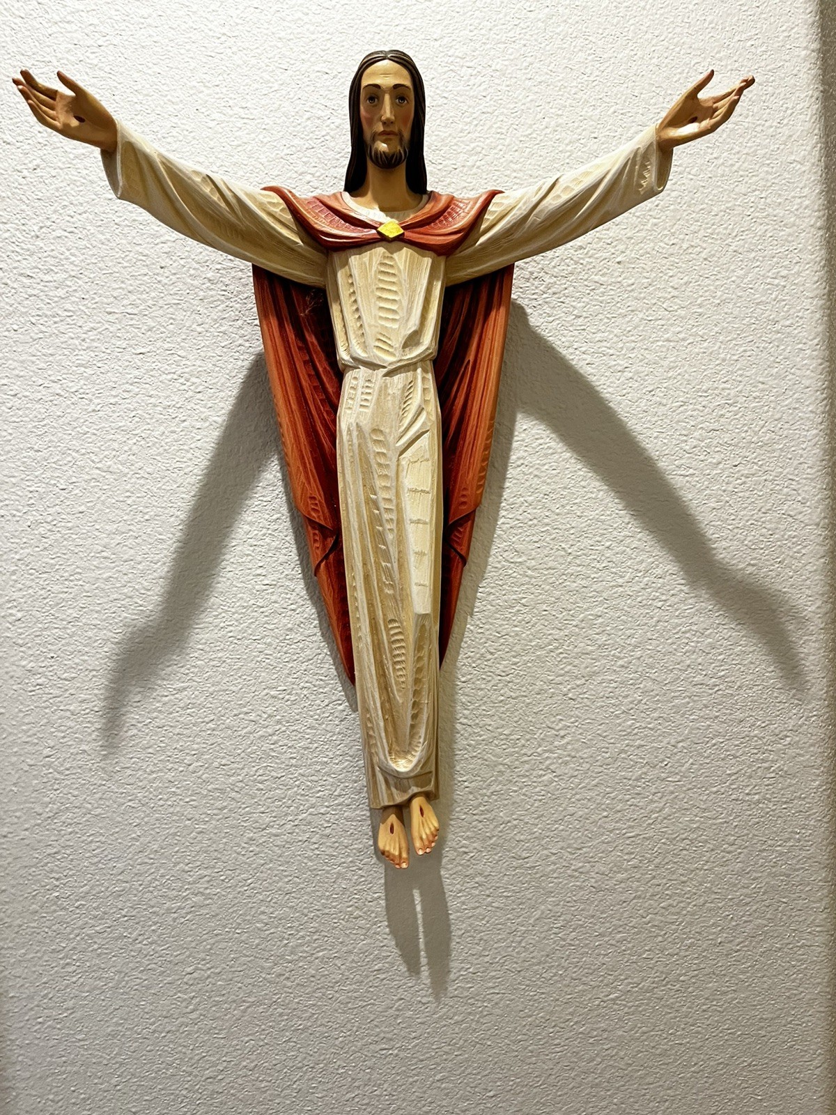 Vatican Quality by Demetz’s, Italy. Handcrafted, 3D, Risen Christ, Wall Hanging.