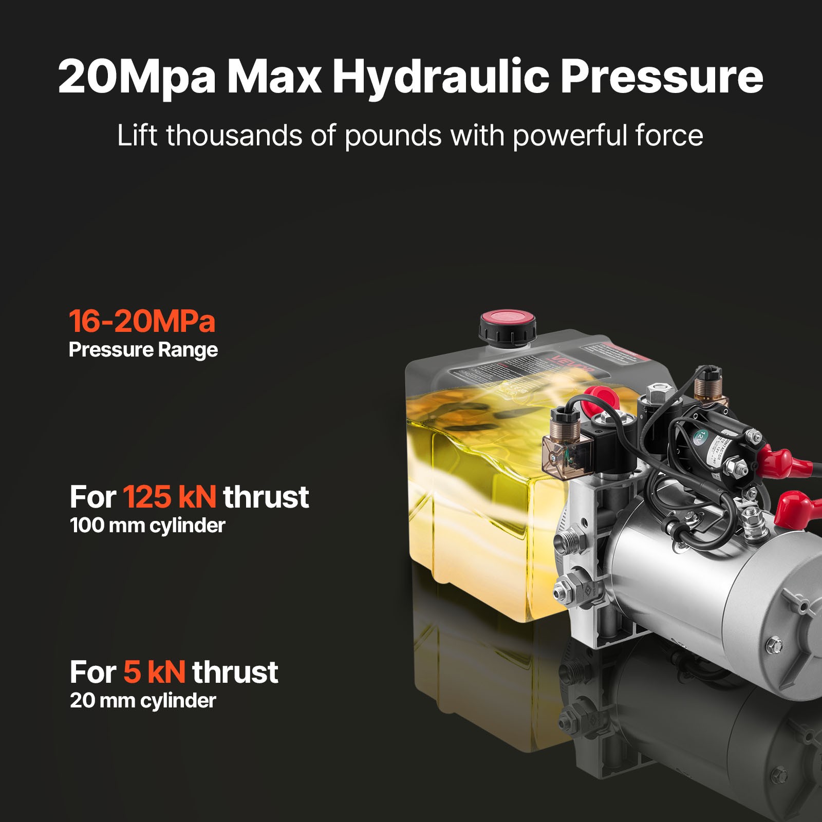 VEVOR 3 Quart Hydraulic Power Unit DC 12V Double Acting Hydraulic Pump