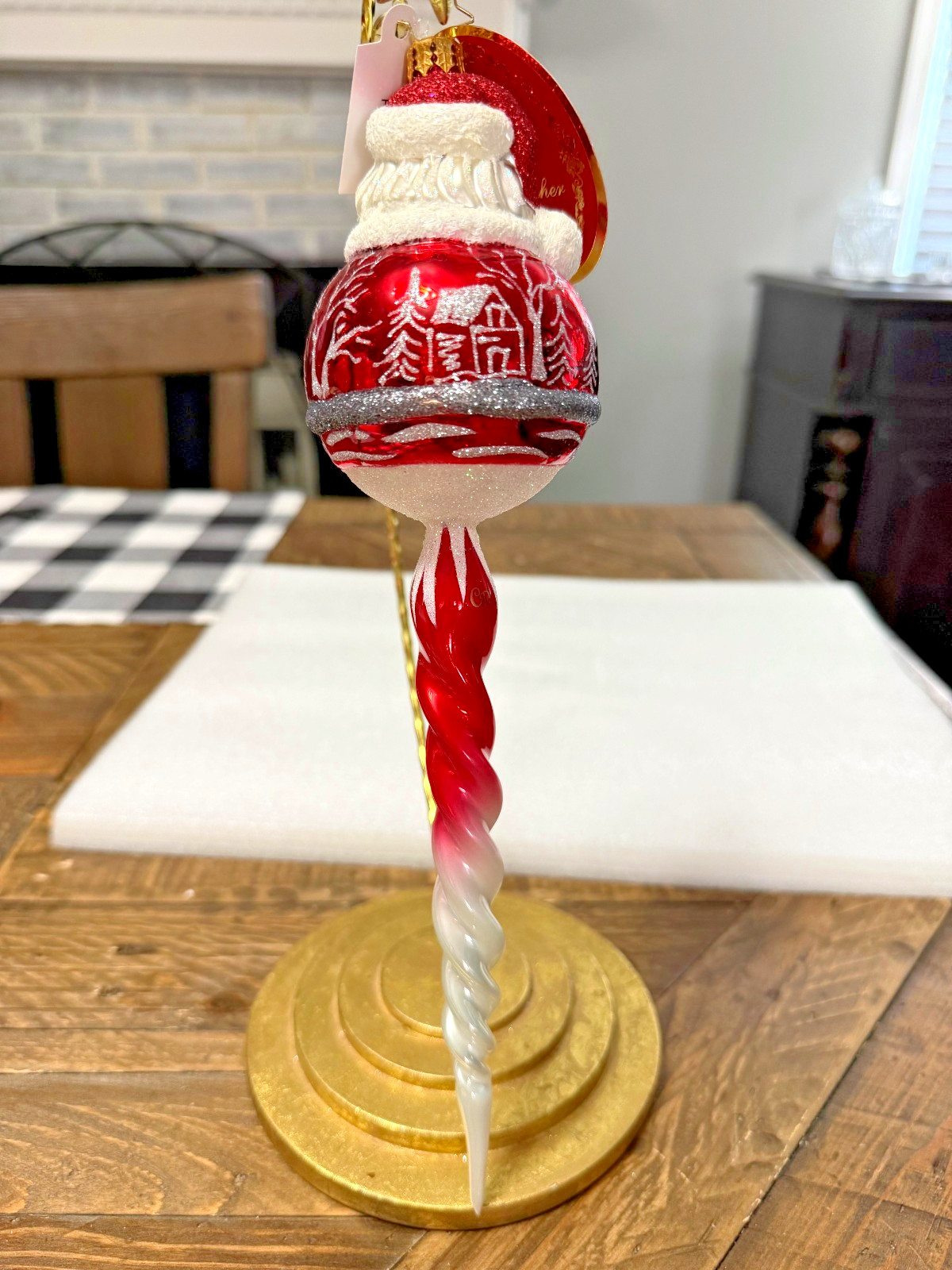 Christopher Radko "Santa's Crystal Cascade" Santa Icicle Ornament