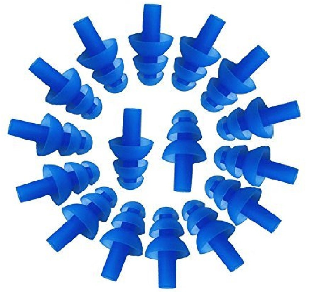 100 Pairs Blue Soft Silicone Earplugs Flexible Ear Plugs For Swimming Sleeping