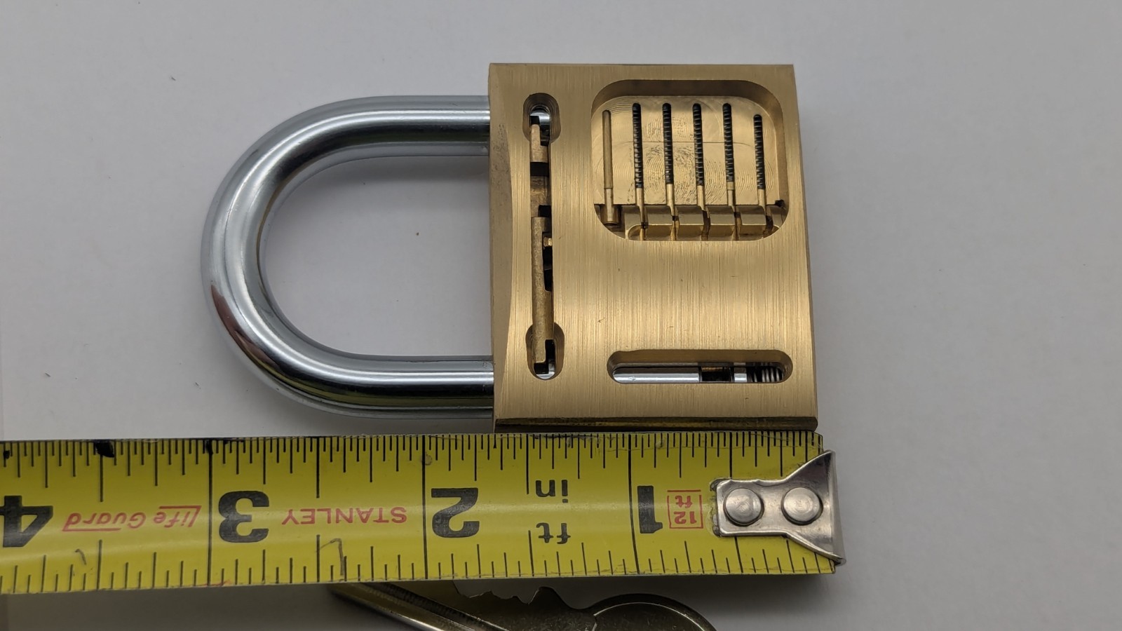 Cutaway Locksmith Padlock Lock Inside View Hardened Practice BRASS NEW DISPLAY