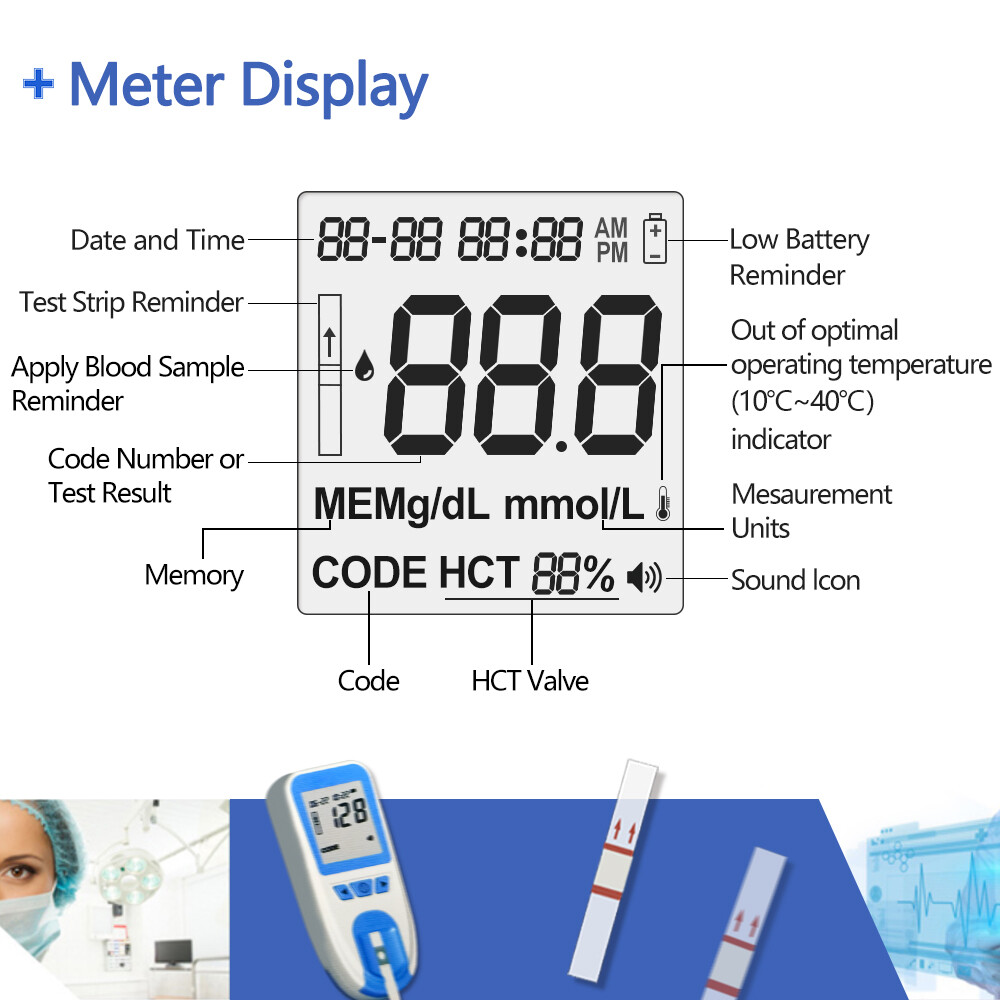 Blood Hemoglobin Meter Analyzer Anemia Monitor Test HB & HCT with 25pcs Strips