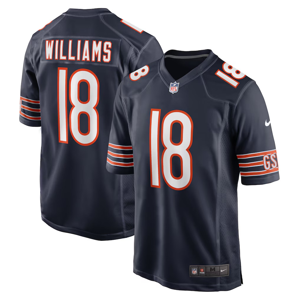 Men's Chicago Bears Caleb Williams #18 Navy Blue Stitched NWT