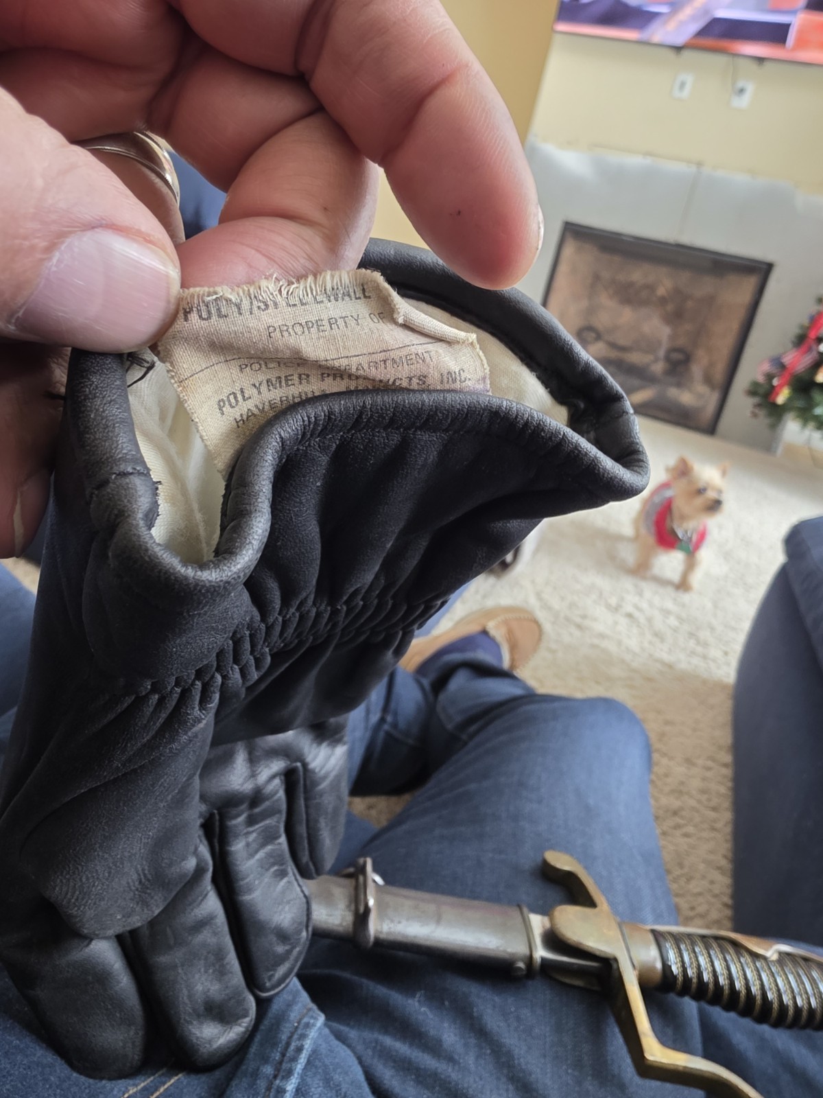 ANTIQUE GENUINE POLICE SAP GLOVES Museum Display Quality