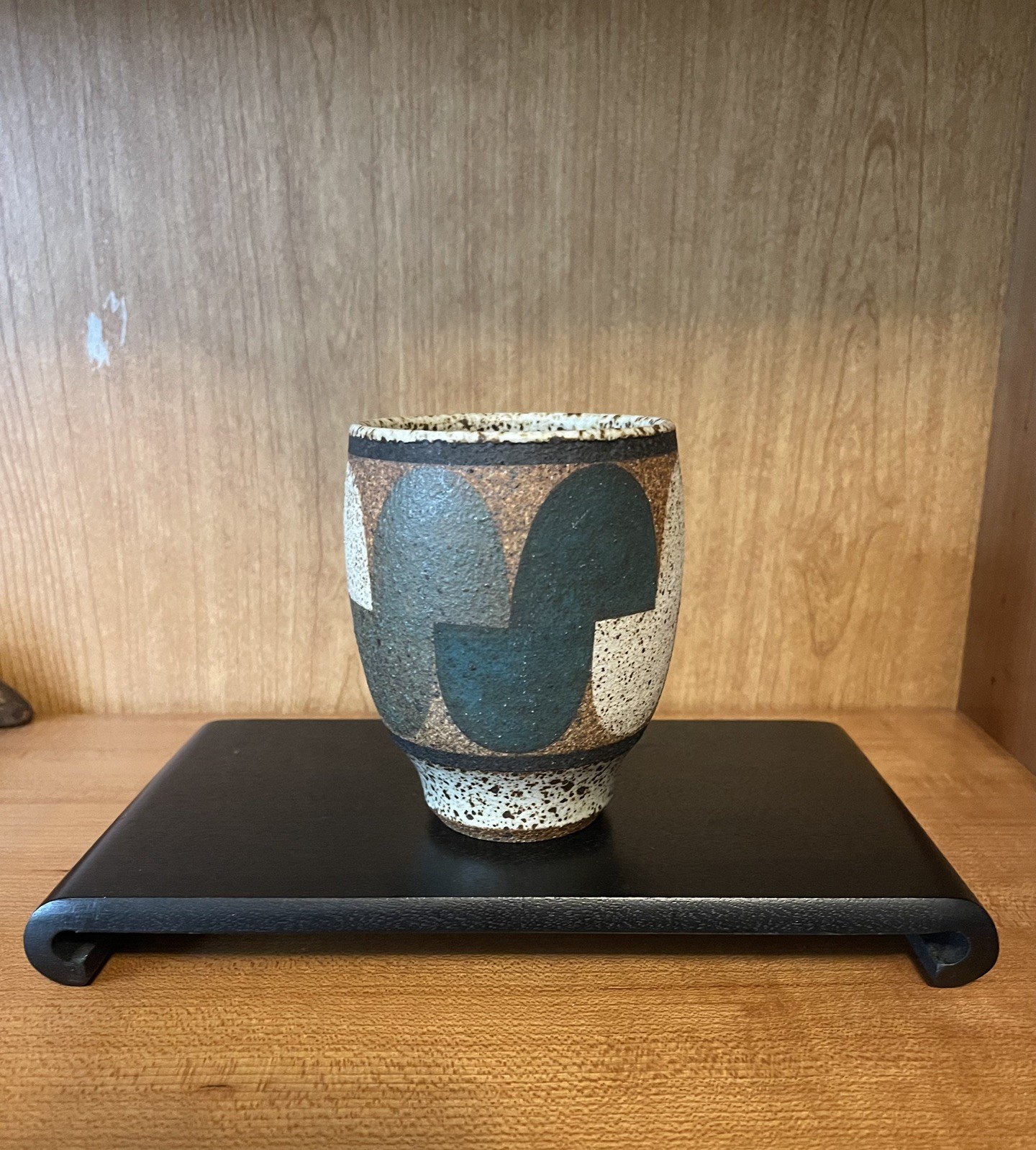 Kat & Roger Modernist Abstract Design Handmade Ceramic Cup