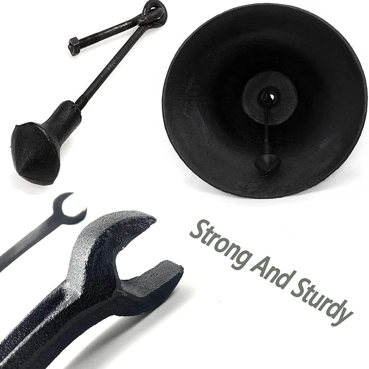 23.5X22 in Church School Antique Vintage Style Large Cast Iron Dinner Farm Bell