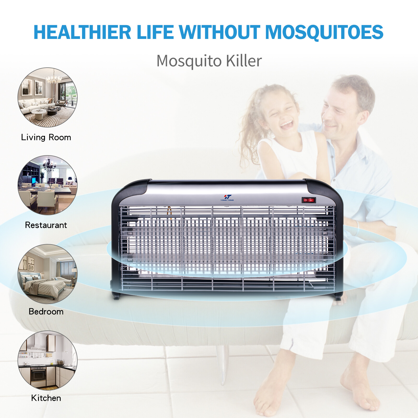 2 Pack 20/30/40W UTube Electronic Mosquito Killers Fly Pest Control Bug Zapper