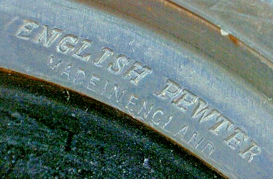 Glass-Bottom ENGLISH PEWTER Tankard / DWIGHT inscribed on side-Made in ENGLAND!