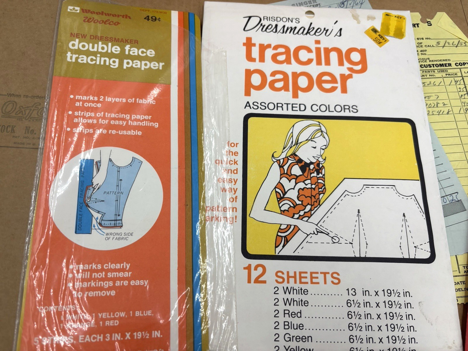 MCM 1950's Singer Sewing Book Student Manuals And Dressmaker Tracing Paper Lot