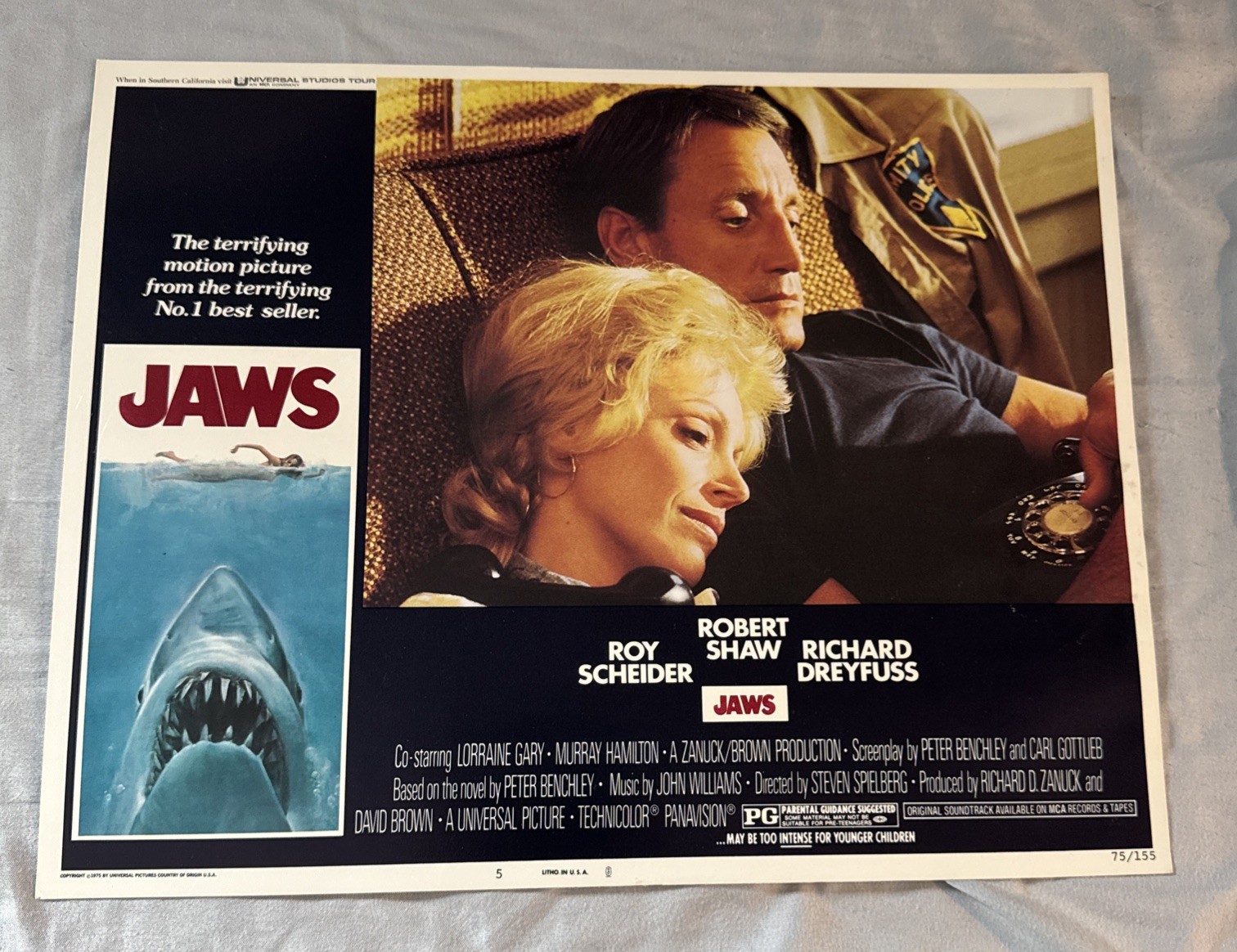 JAWS Original 1975 Movie Deluxe Lobby Cards Near Set 7 Of 8 11x14 + Promo Packet