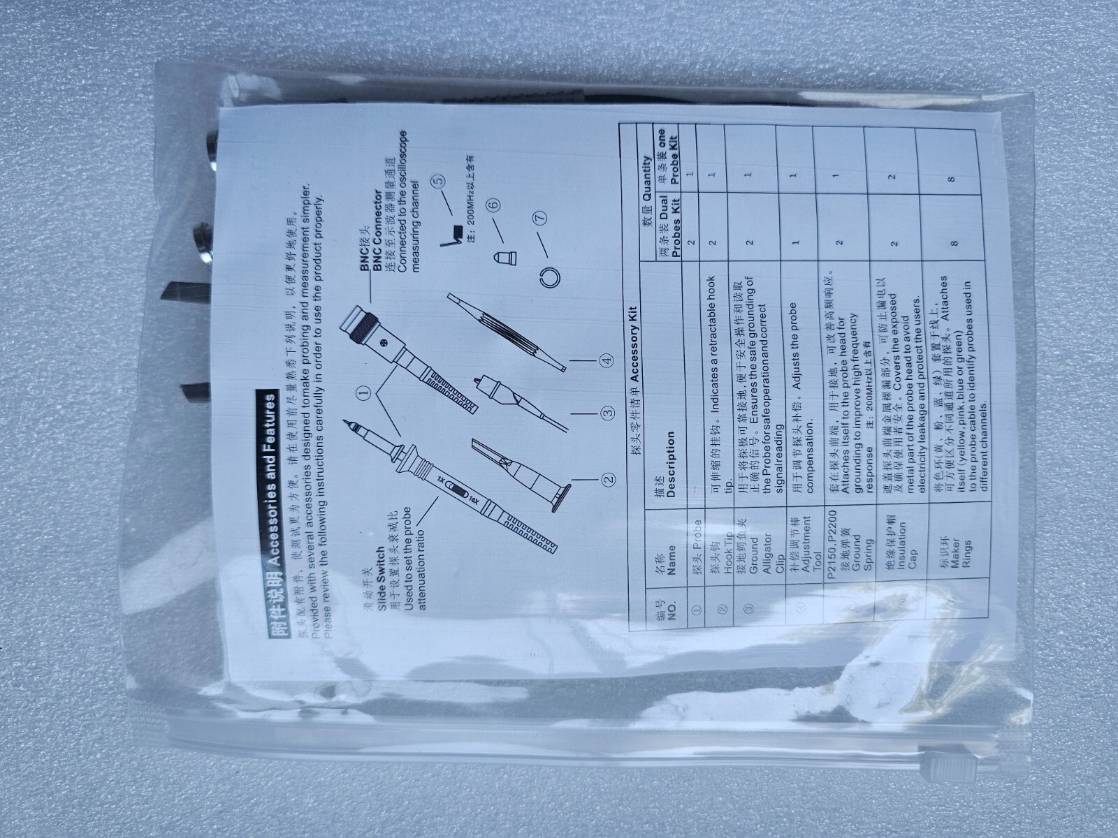 2x 100MHz Oscilloscope Scope analyzer Clip Probe test leads kit for HP Tektronix