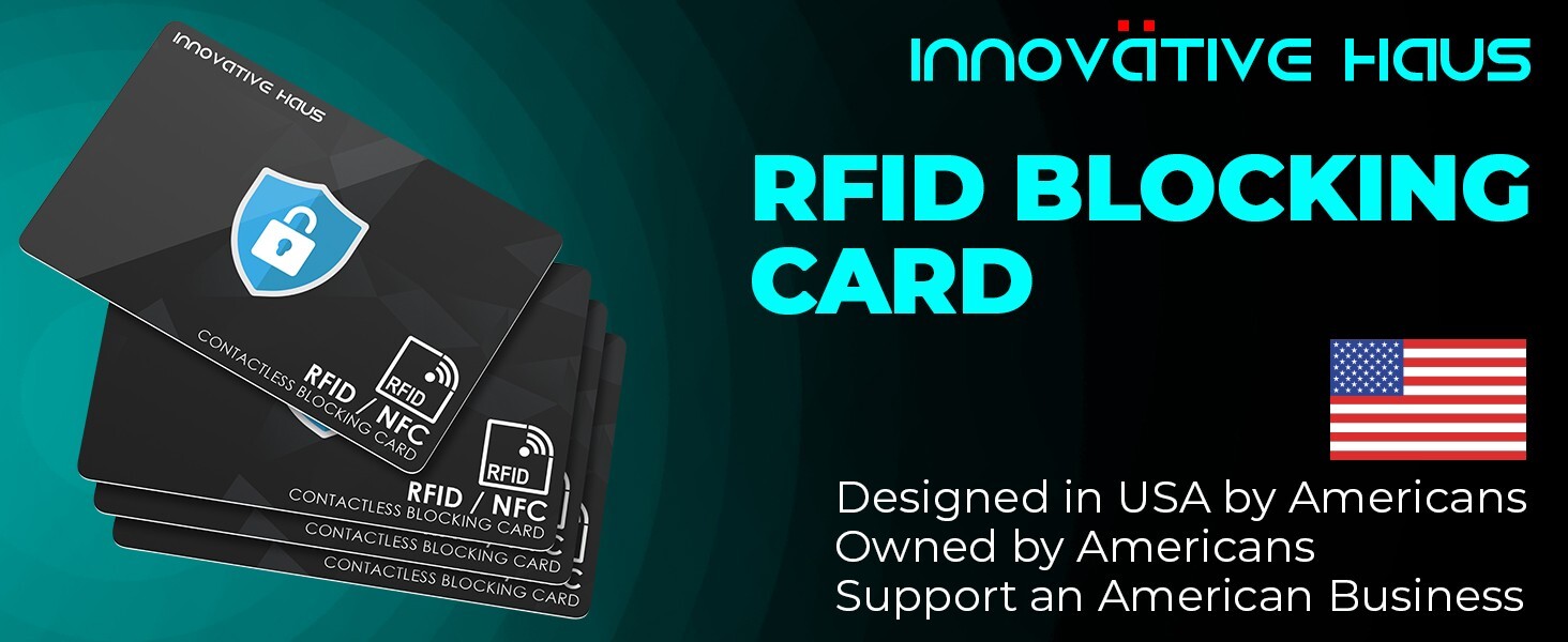 RFID Blocking Card - Slim RFID Card Blocker - NFC Contactless Card Protector 4pk