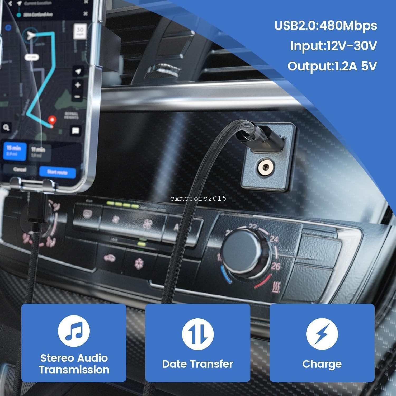 Dash USB AUX Panel For Toyota Tundra RAV4 2009-2019 3.5mm Input Charging Port