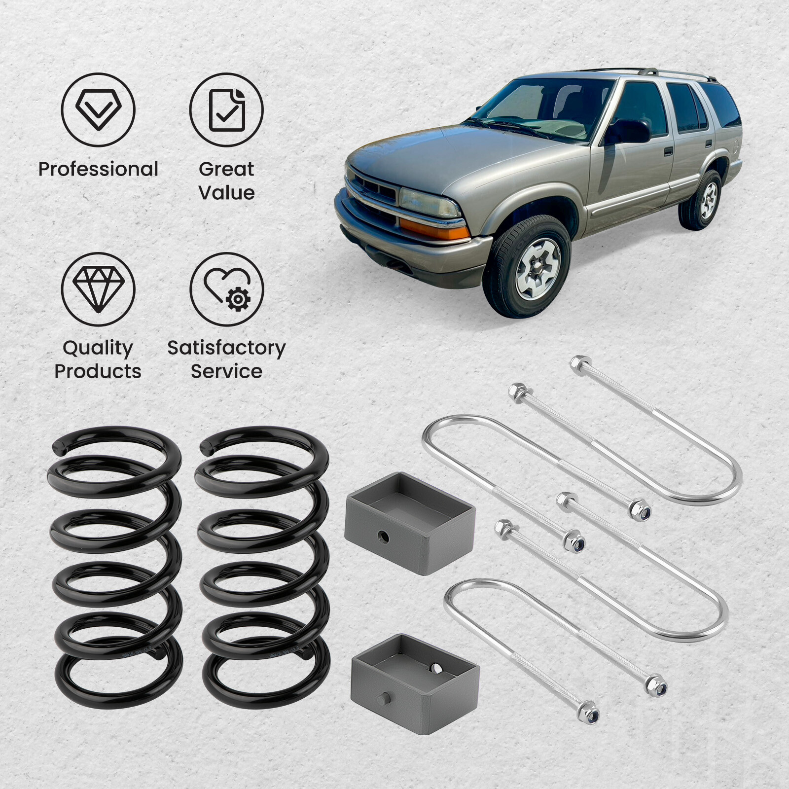 Front 3" & Rear 4" Coil Spring Lowering Kit For Chevy S10 GMC S15 1982-2004