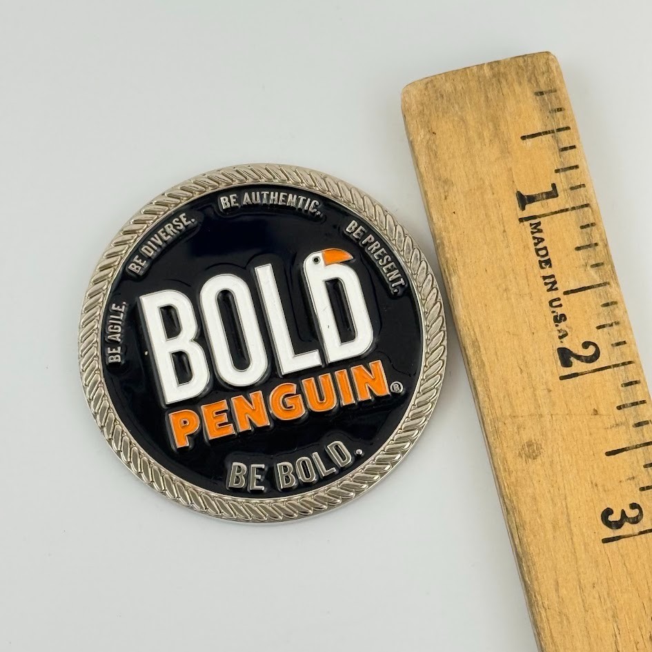 Bold Penguin insurance technology company Challenge Coin Souvenir Advertising