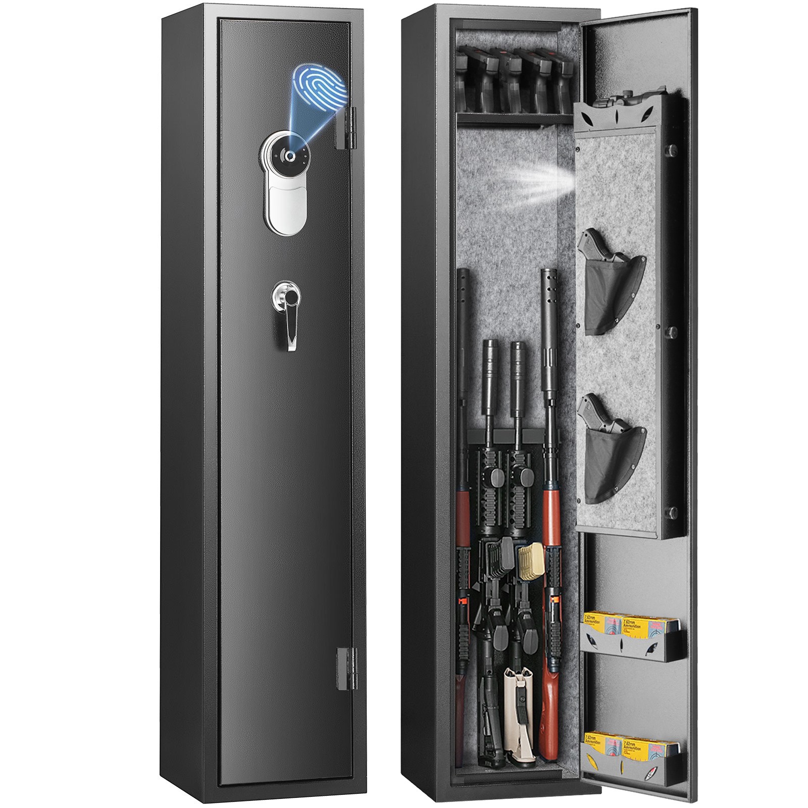 Uimoso Gun Safe Rifle Safe with Fingerprint Lock for 5 Rifles and 4 Pistols