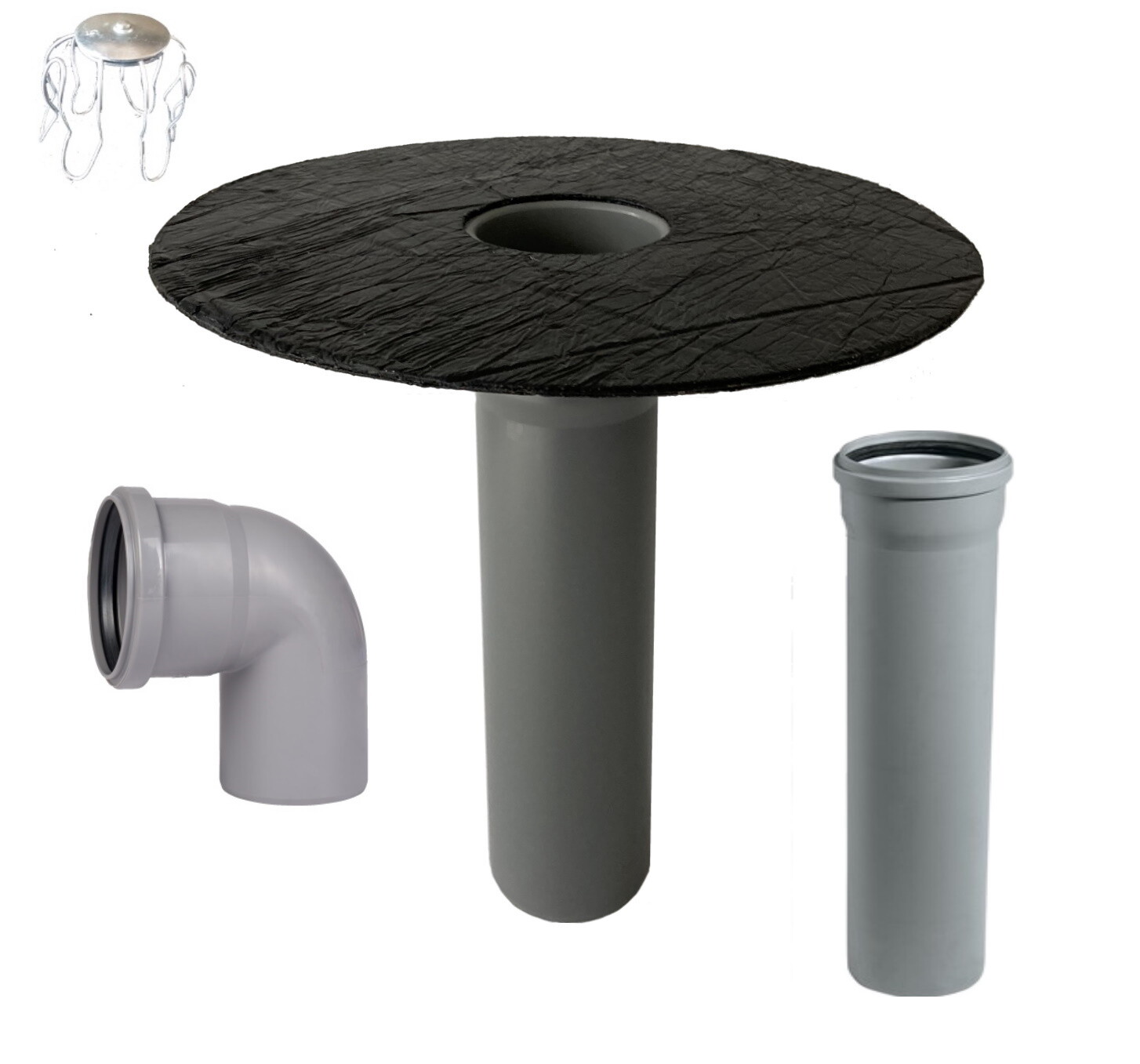 Flat Roof Drain Dn 70 Set, Bitumen-Flansch, Dachgully, Run A, Dn 75