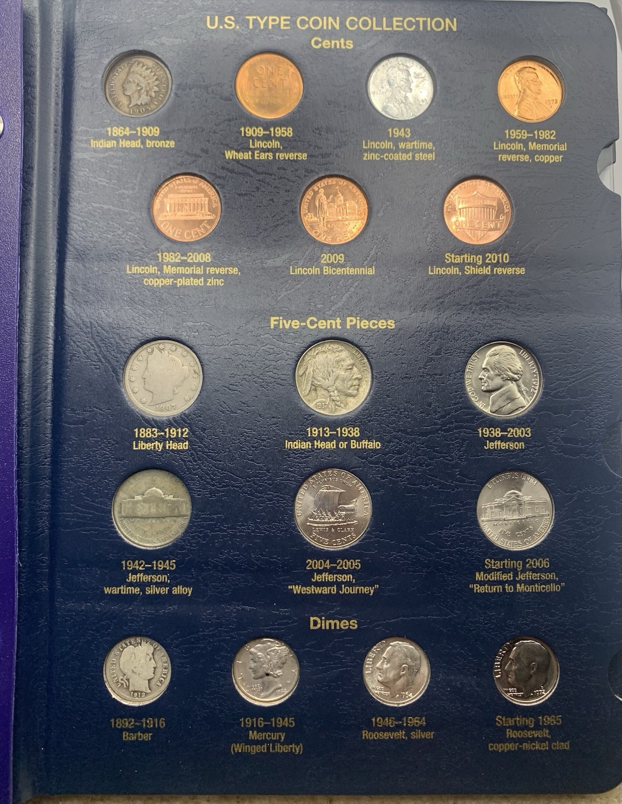 COMPLETE US 20th & 21st Century Type Coin Set W/Album SILVER BU COINS 26-S Peace