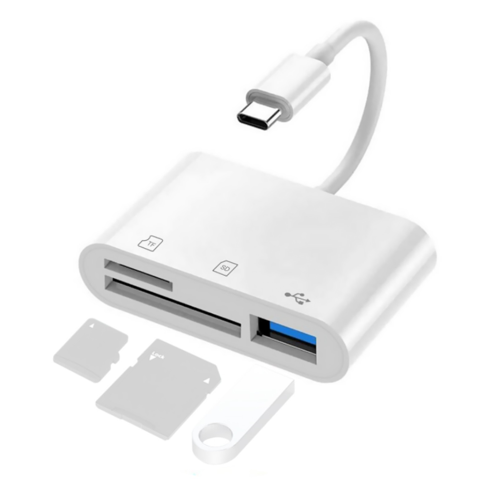 For USB-C Devices Accessories 3 In 1 Multi Port Hub Converter Type-C OTG Adapter