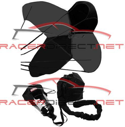 RACERDIRECT 790 JR DRAGSTER PARACHUTE SPRING LOADED BLACK & GREY SAFETY CHUTE