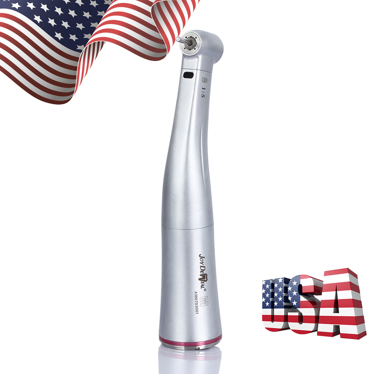 Dental 1:5 Increasing Contra Angle Optic LED Handpiece Fit for Electric Motor