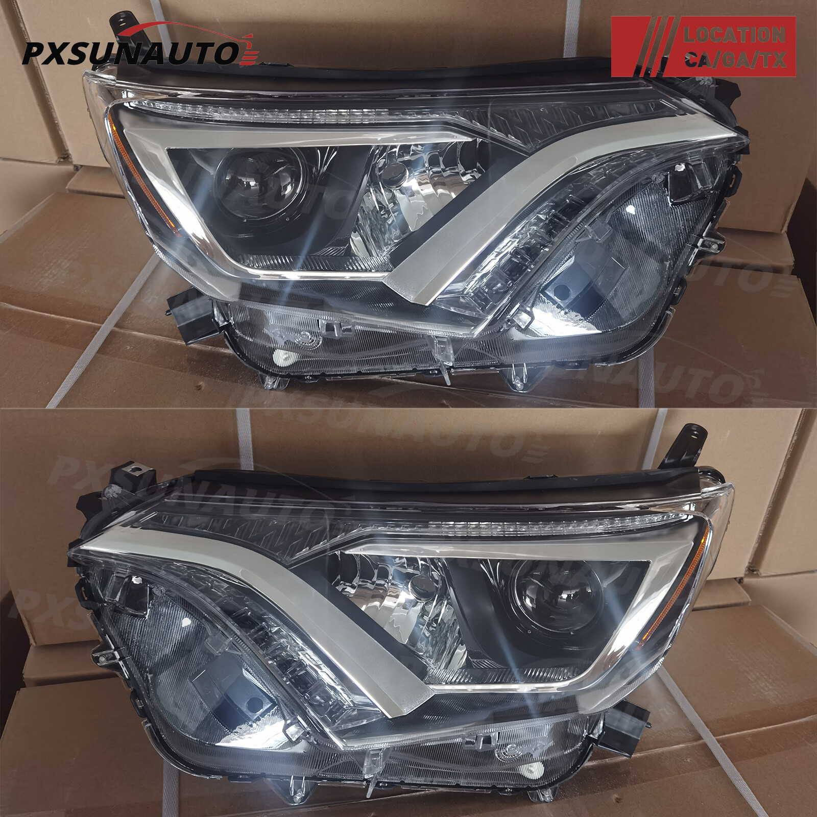 For 2016 2017 2018 Toyota Rav4 Halogen Projector Headlights Headlamps Left+Right