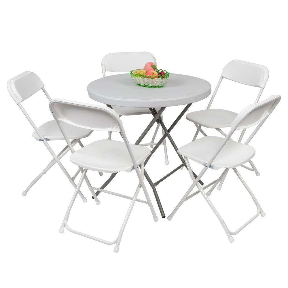 6 Pcs Commercial Plastic Folding Chairs Stackable Wedding Party Seats