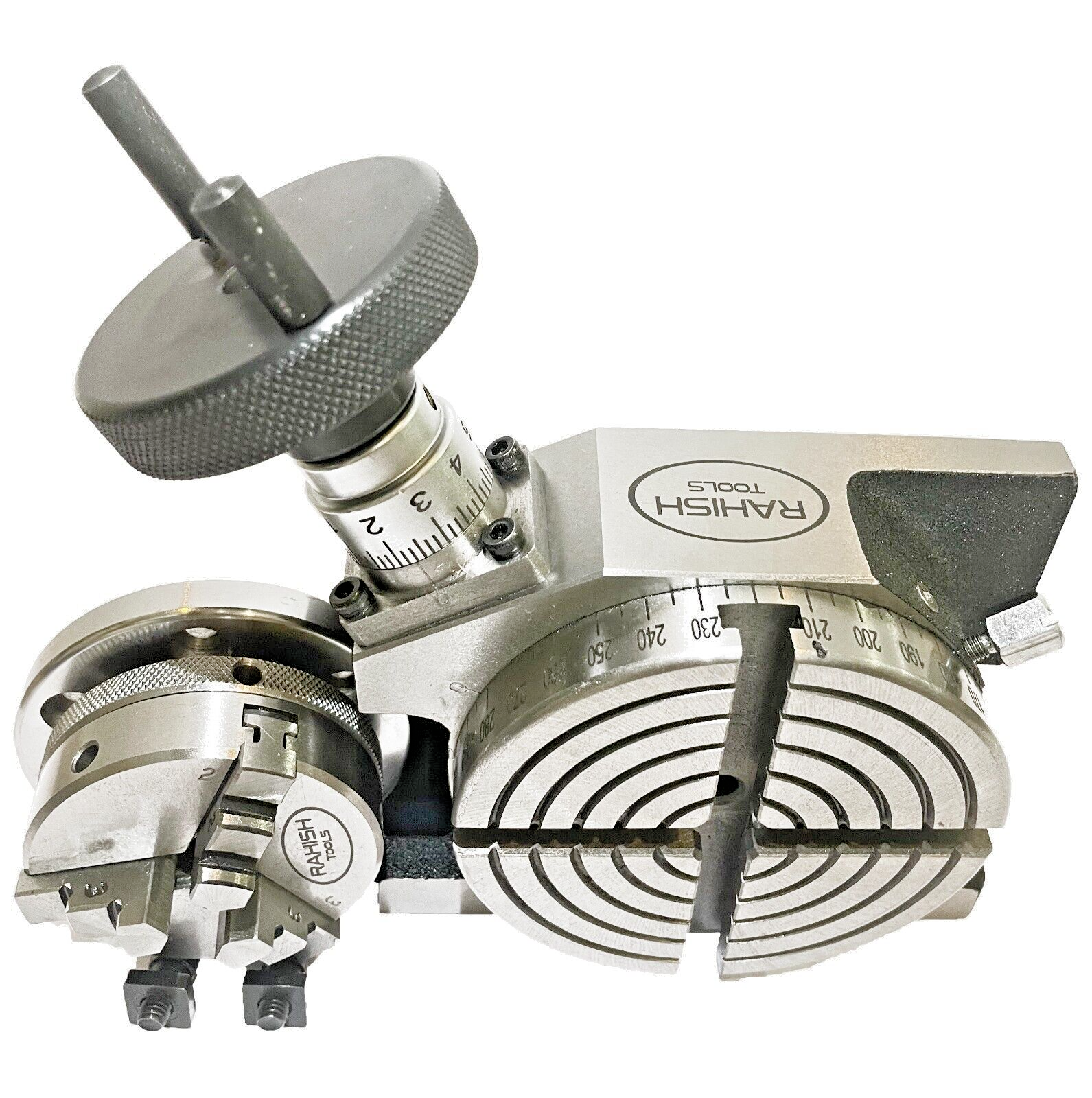 4" 100 mm Rotary Table Horizontal And Vertical With 65 mm 3 Jaw Chuck Backplate