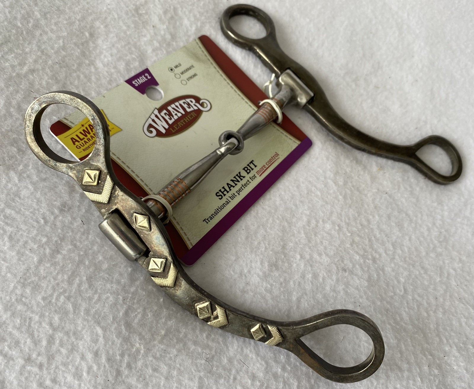 NEW Weaver Silver Mounted Pro Shank Series Heavy Steel Snaffle Bit~SHOW~RANCH