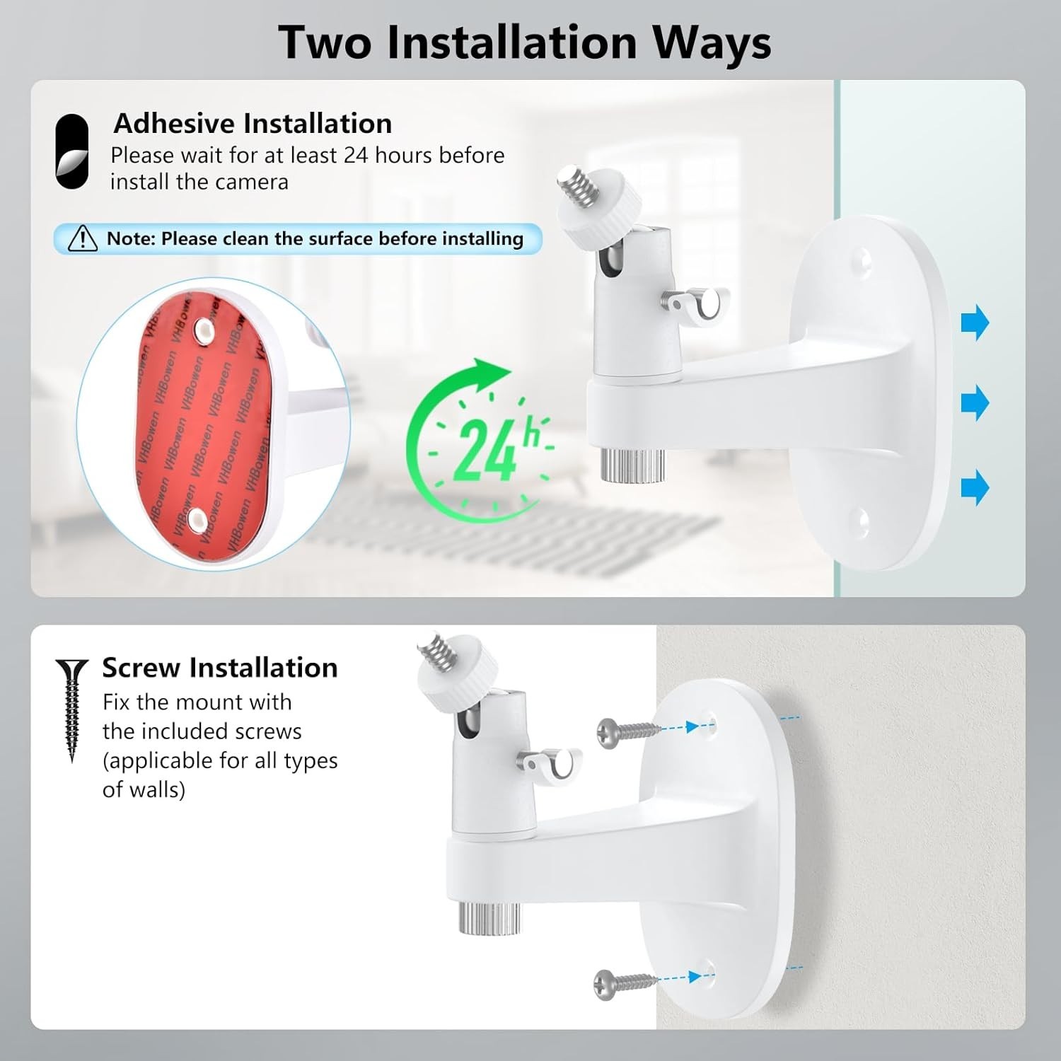 2Pack Ring Camera Wall Mount for Ring Stick up Cam & Ring Outdoor Cam Plus, 360