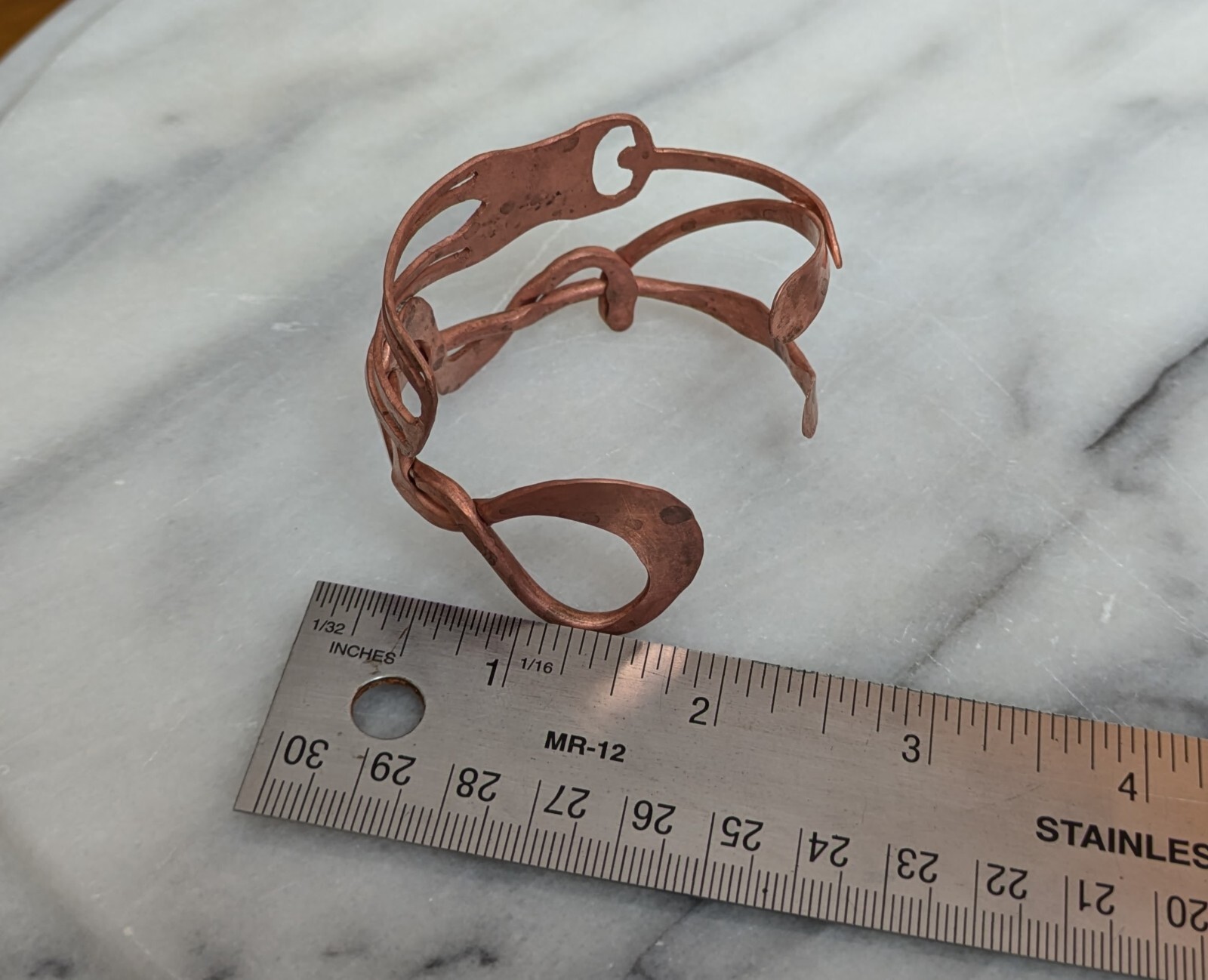 artisan, hand-crafted Copper bracelet unique screwdriver design, one of a kind