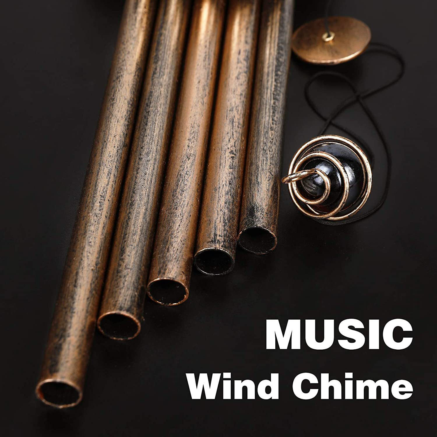 Solar LED Light Lamp Moon Wind Chimes Outdoor Home Solar Crackle Glass Ball Lamp