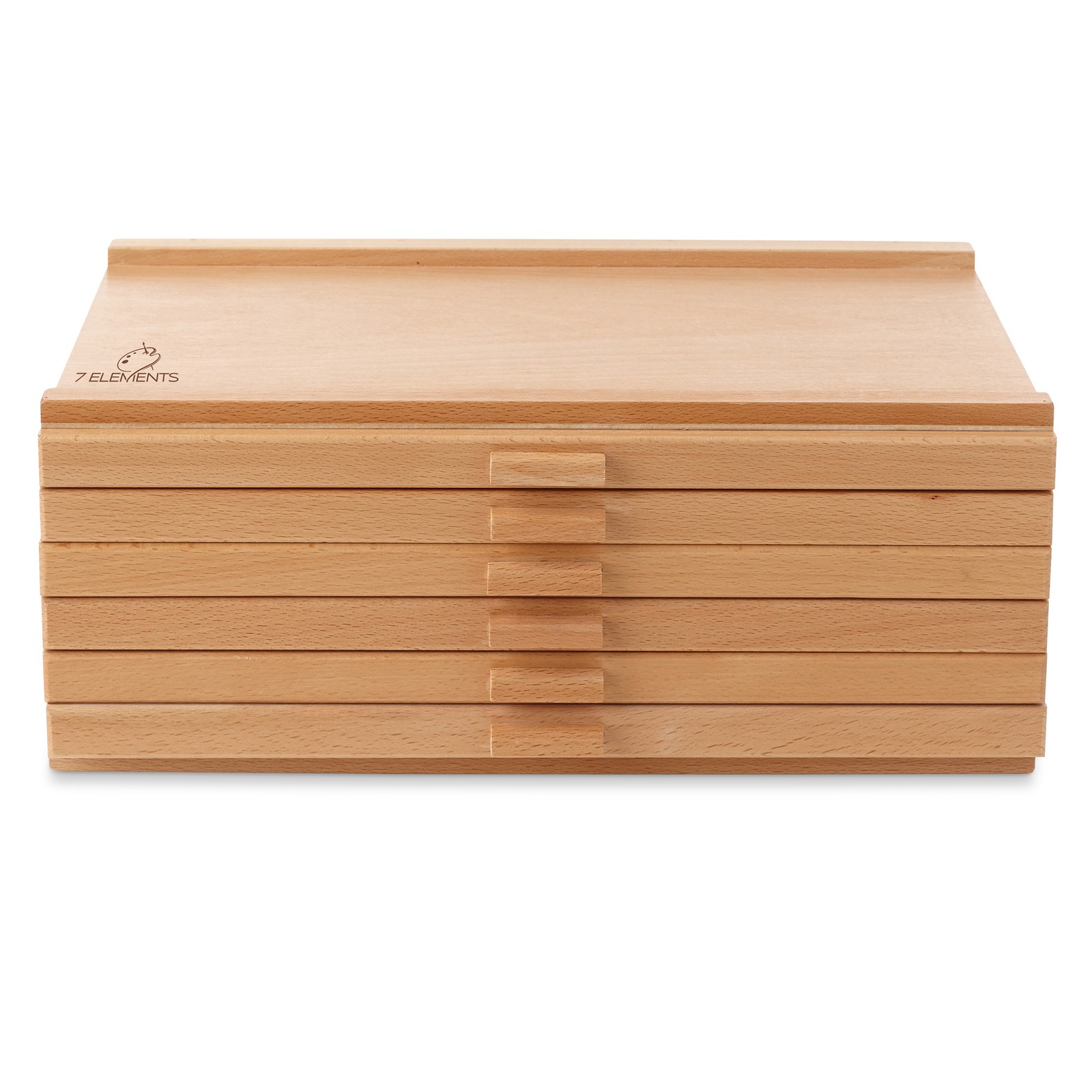 OPEN BOX - Artist Beechwood Pastels, Brushes Storage Box with 6-Drawers