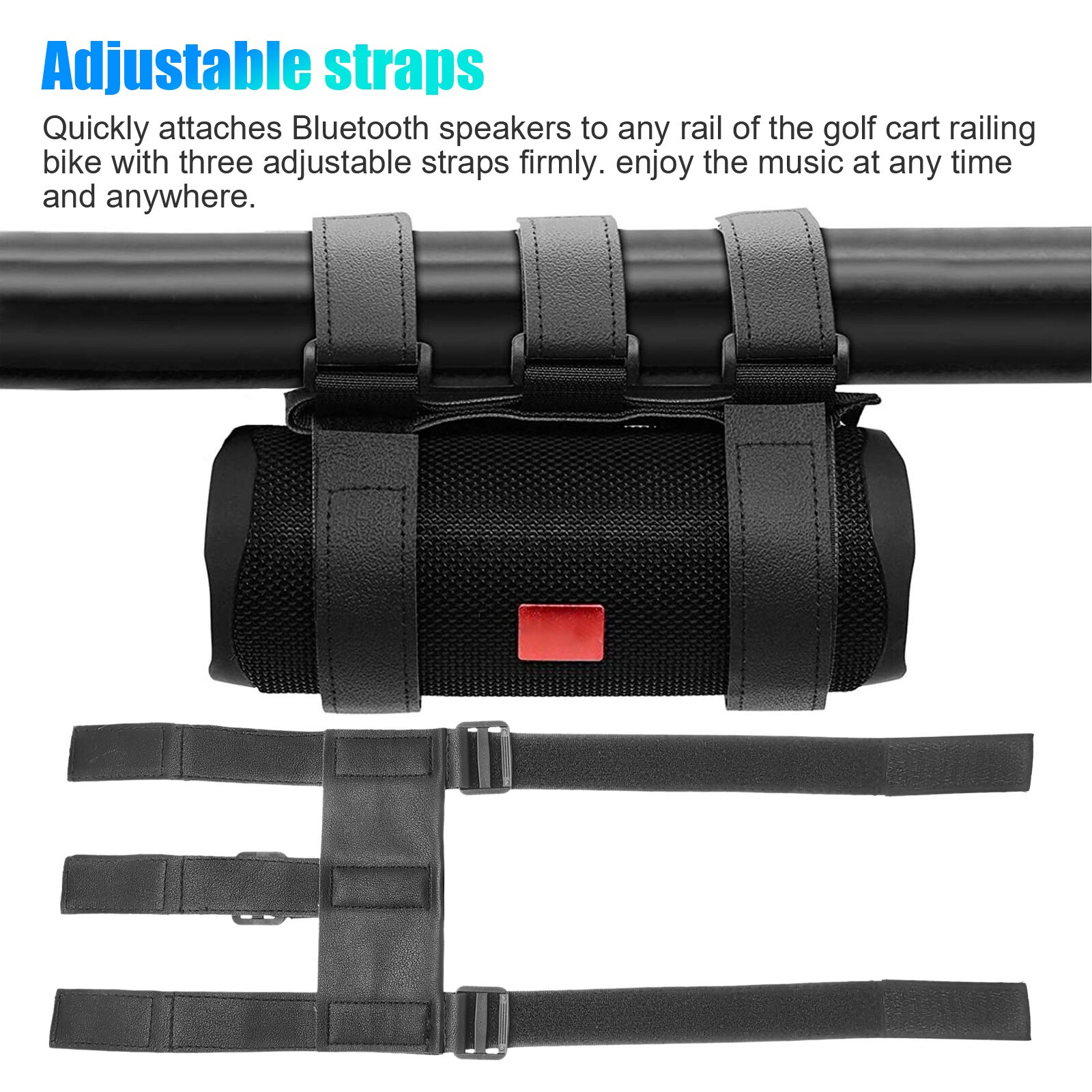 Portable Bike Speaker Mount Handlebar Sound Bar Bicycle Holder Straps Adjustable