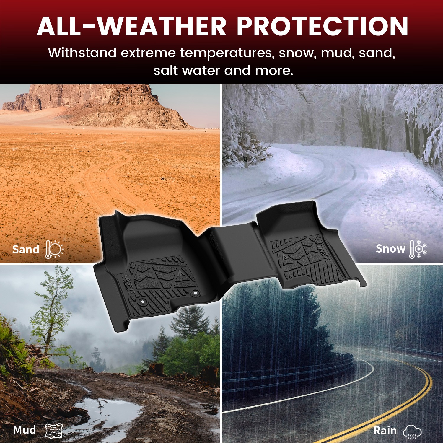 Floor Mats for Chevrolet Silverado 1500 / GMC Sierra 1500 2019-2025 Crew Cab