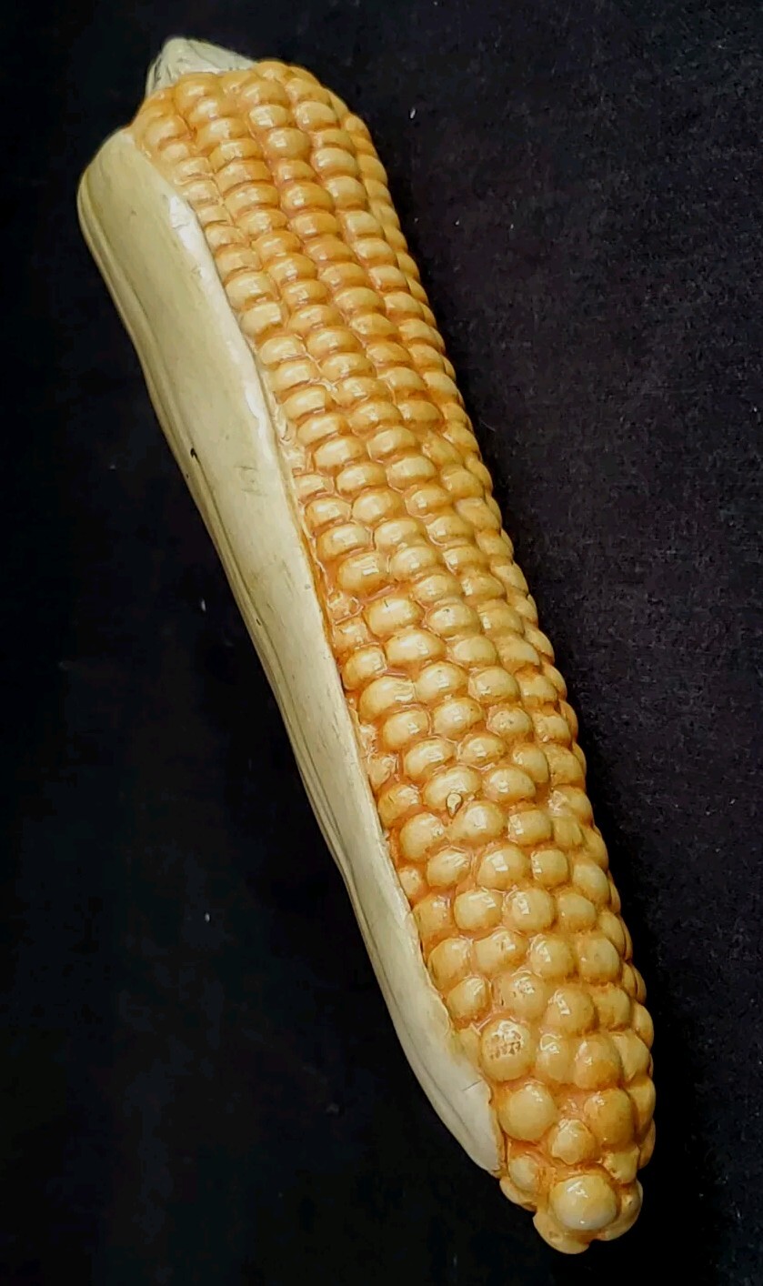 VTG MCM Signed ZACCAGNINI Majolica Italy Ceramic Sculpture Ear of Corn 10"