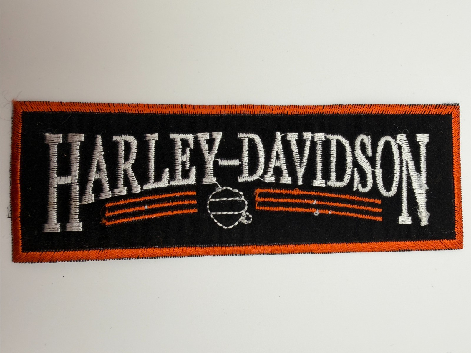 Harley-Davidson Biker Patch Black Orange **Slight thread imperfections***