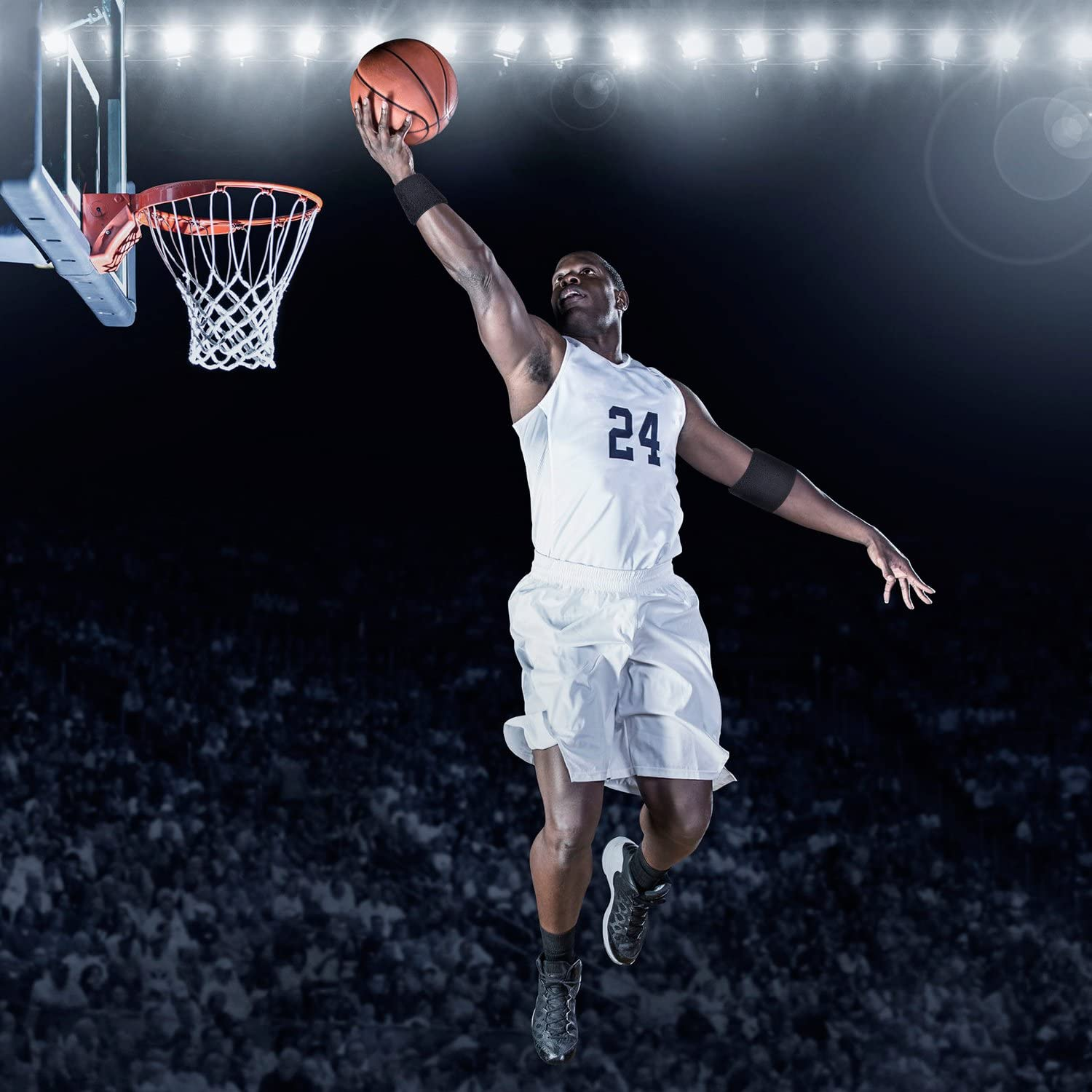 6 Pack Wrist Sweatbands Tennis Wrist Bands Absorbent Sweatbands for Football Bas