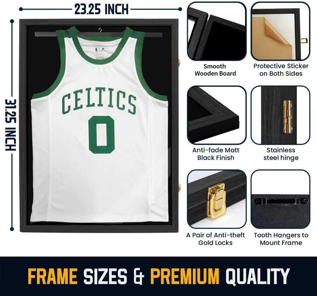 Jersey Frame Display Case ,Jersey Shadow Box with 98% UV Protective Acrylic Door