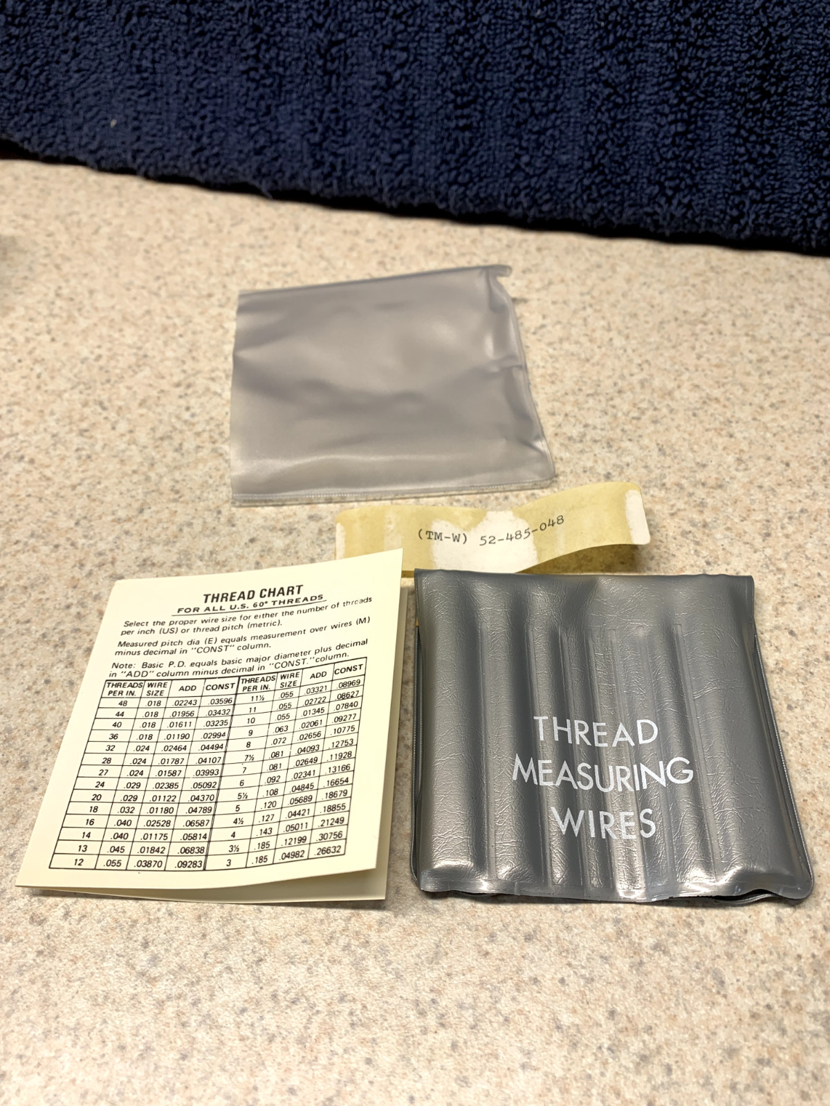 Machinist Tools: Thread Measuring Wires (TMW) 52-485-048 (NOS) Fowler?