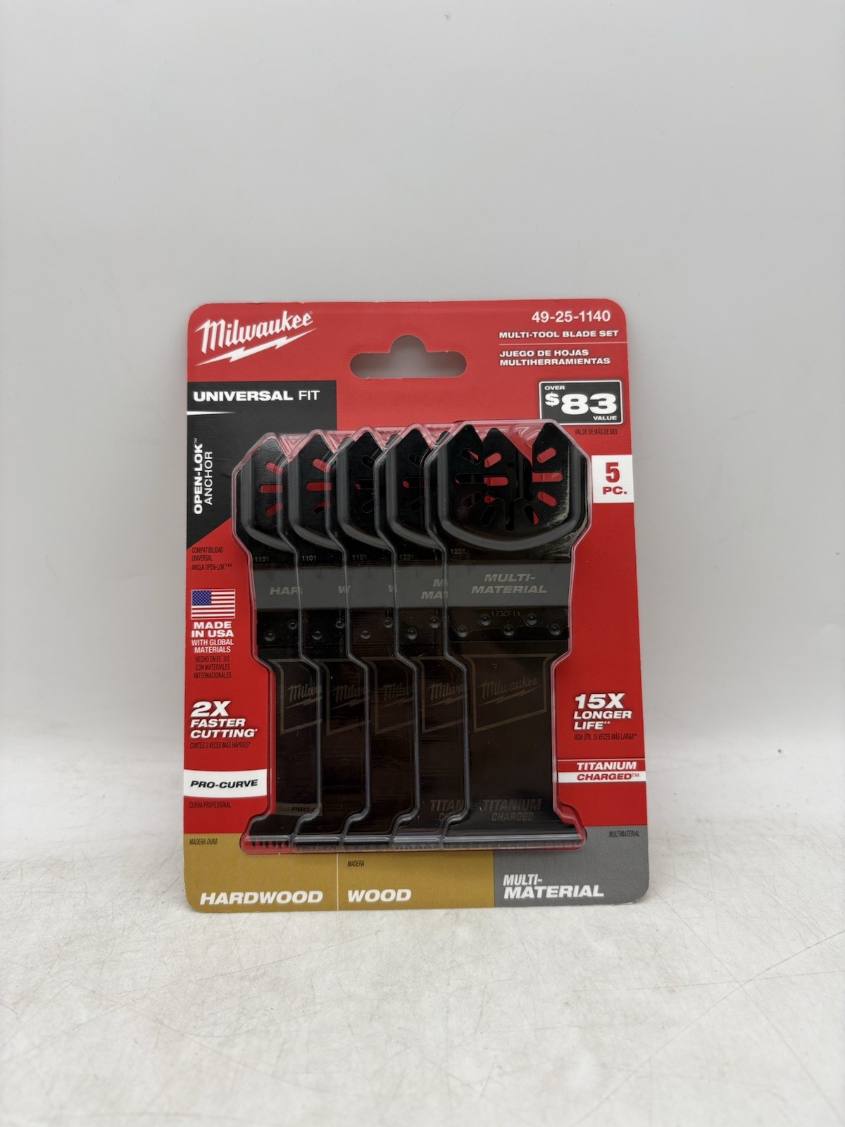 Milwaukee OPEN-LOK Oscillating Saw Blade 5  Piece Set Japanese Hardwood Blade