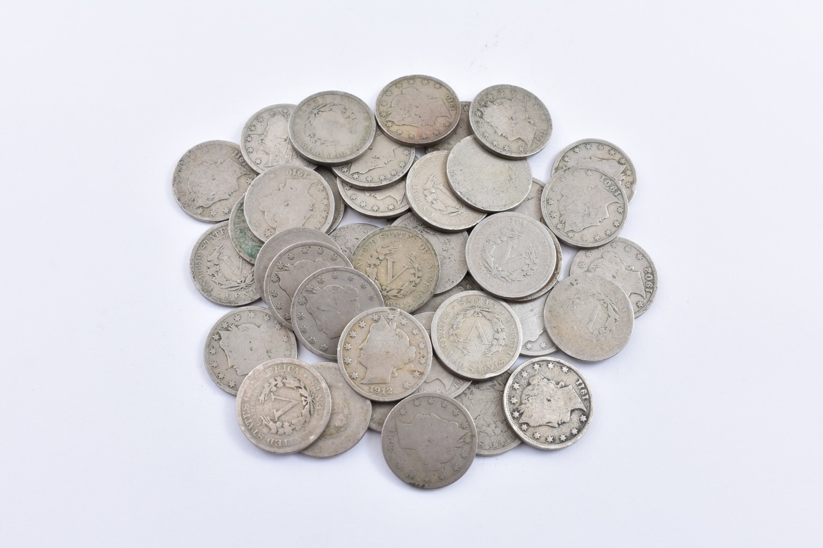 (40) Liberty V Nickel Victory Roll Us Coin Collection Lot - Random Circulated