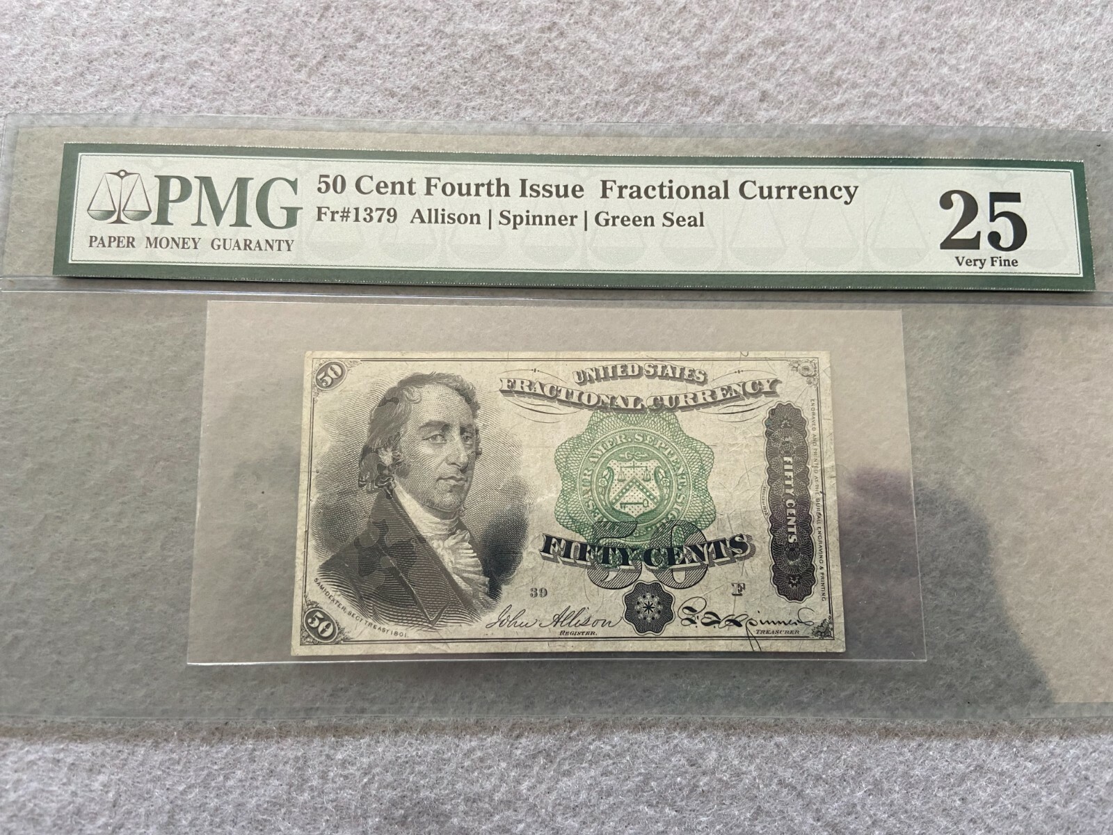 50 Cent United States Fractional Currency PMG Certified
