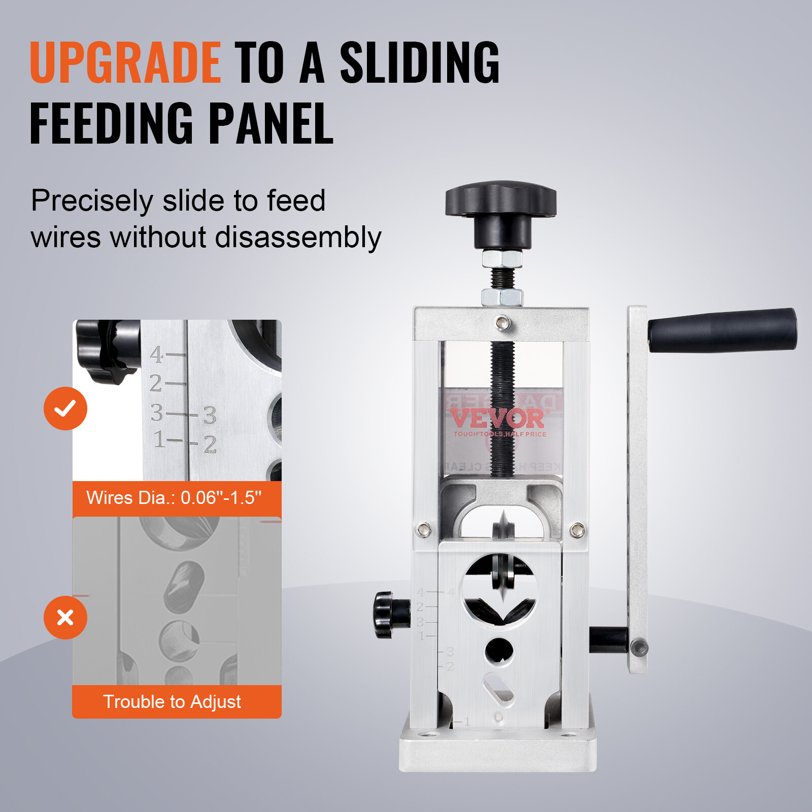 VEVOR Manual Wire Stripping Machine Portable Cable Stripper 0.06-1.57in Visual